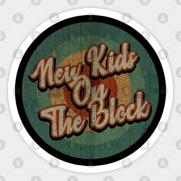 Circle Retro Vintage New Kids On The Block Sticker by Jokowow